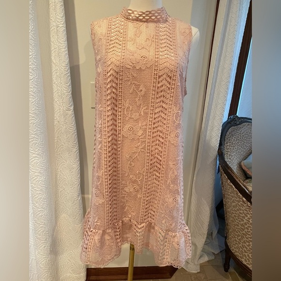 BB Dakota Dresses & Skirts - BB Dakota Sheri Pink Lace Sleeveless Dress NWT Medium